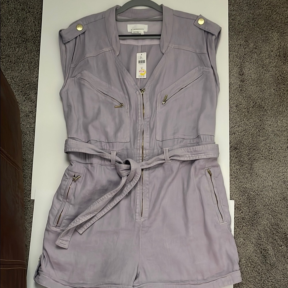 Anthropologie Lilac V-Neck Shorts Jumpsuit